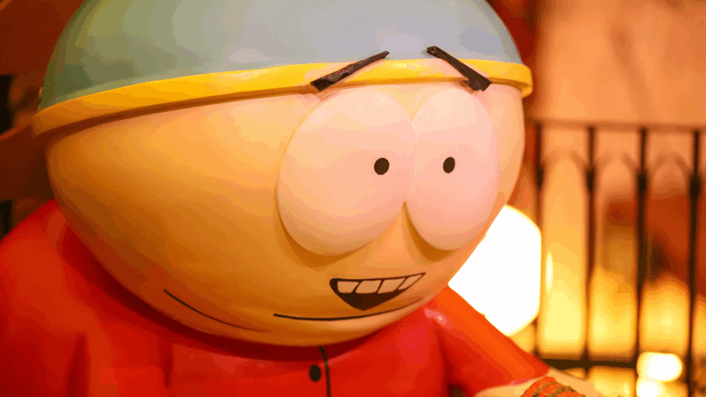 South Park promotional sign displayed at a public event in Lakewood, Colorado