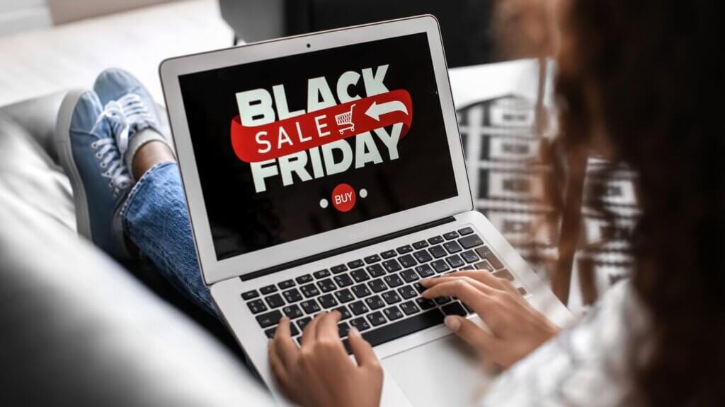 Computer screen showing Black Friday Sales ad