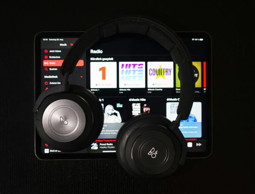 Headphones over an iPad