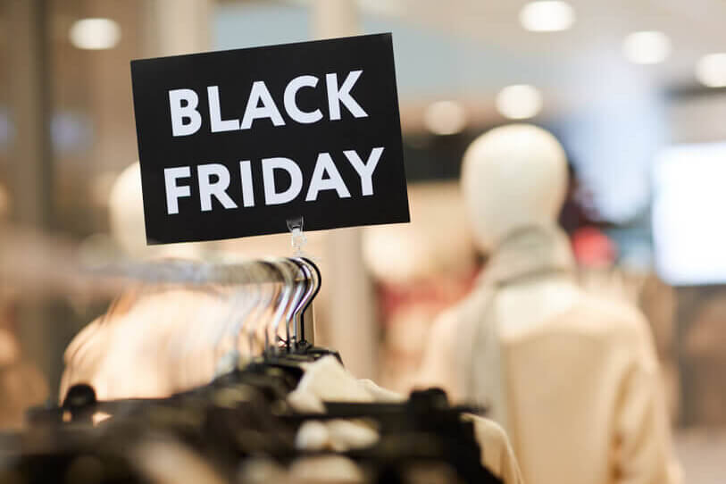 Black Friday sign on a store window