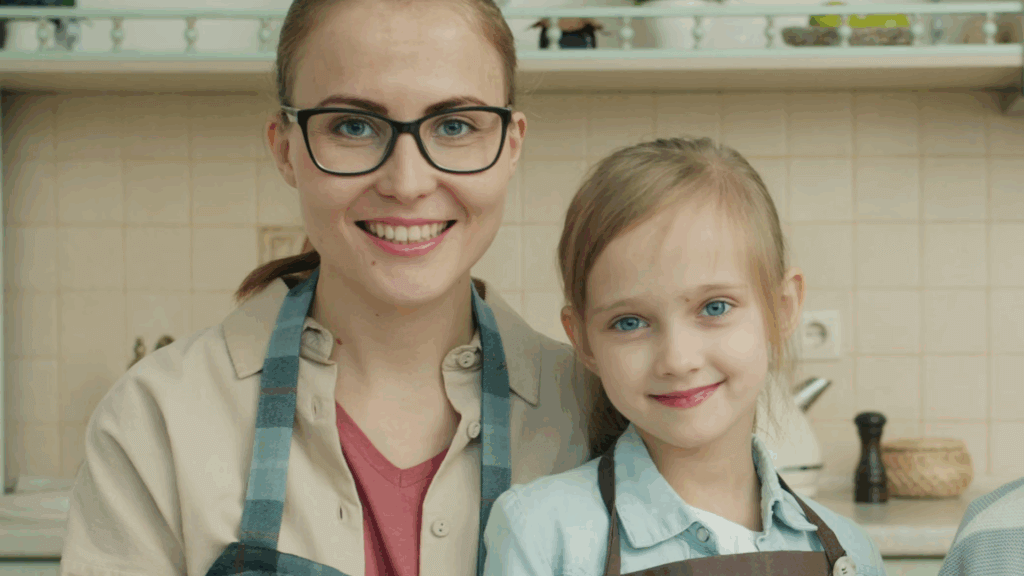 mom with her daughter