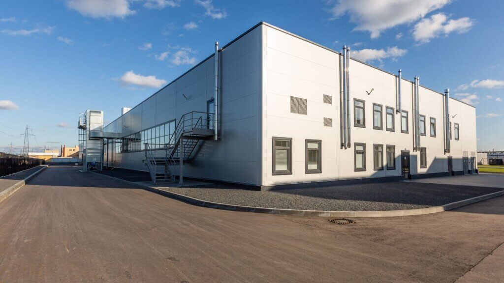 An industrial office building