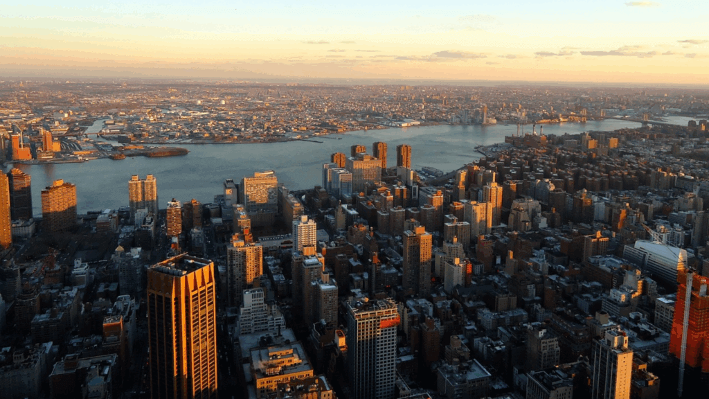 birds-eye view of a city