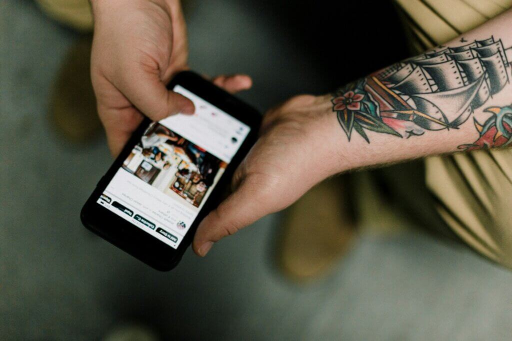 Phone in a man's hands