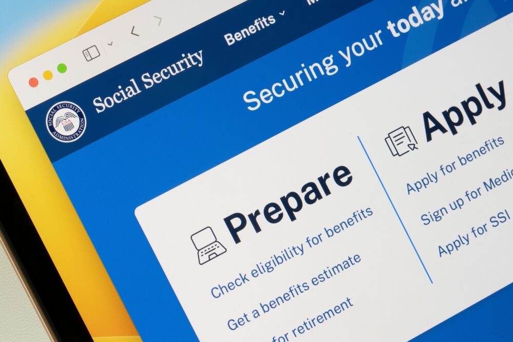 Social Security webpage
