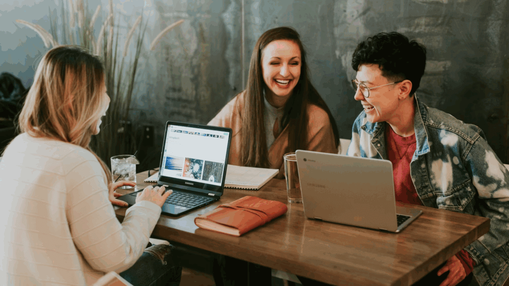 people talking to each other and having a great time