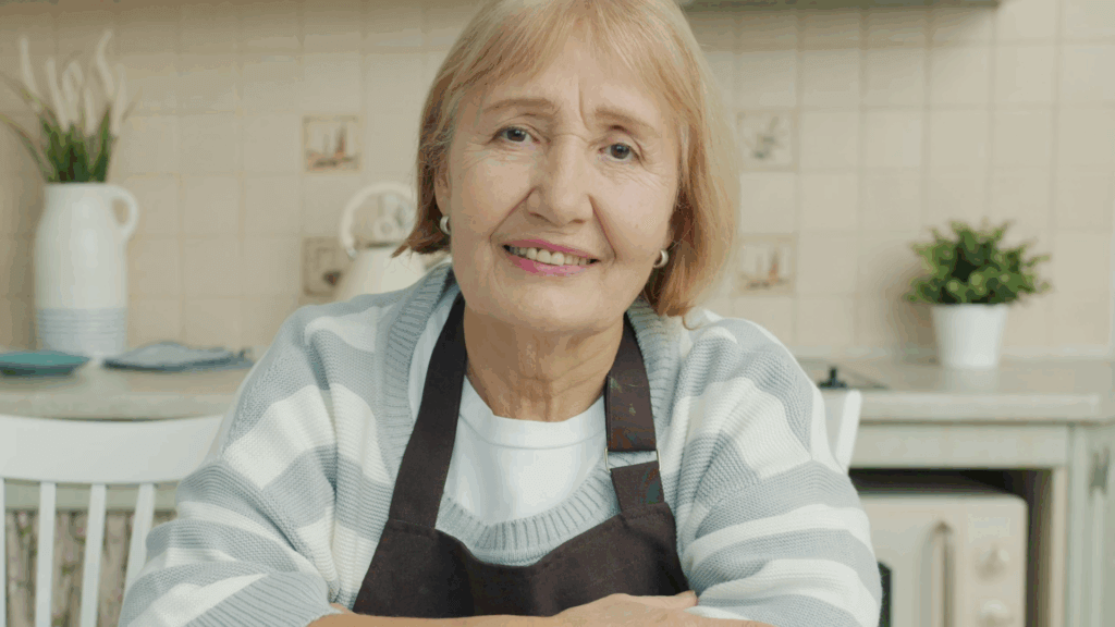 Grandma looking at the camera