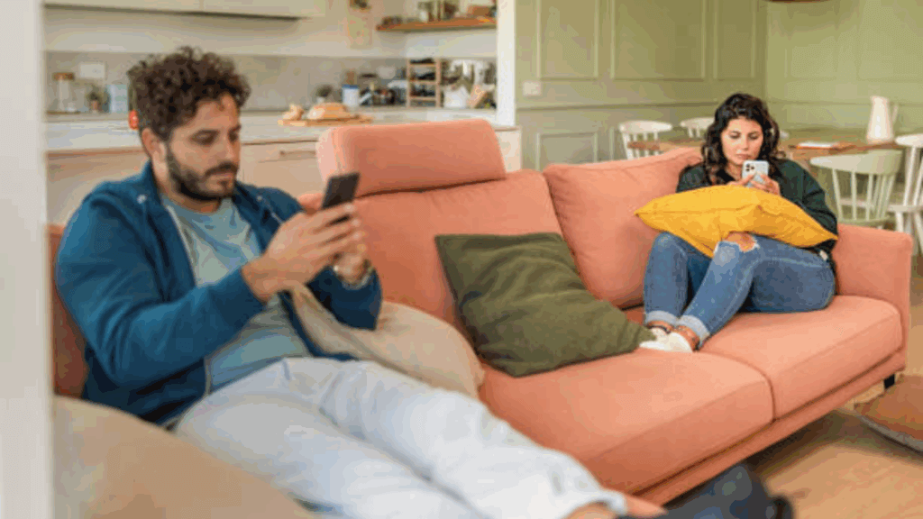 Watching the cellphone