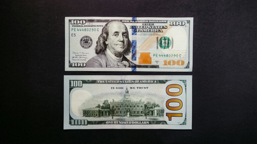 $100 bill with serial number that resembles a calendar date