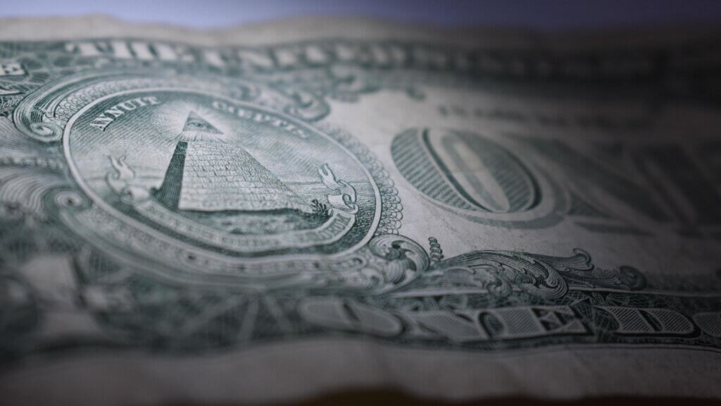 The back of dollar bill