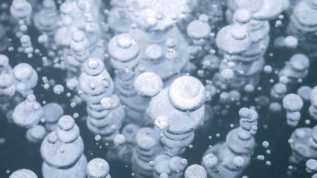 Frozen ice bubbles