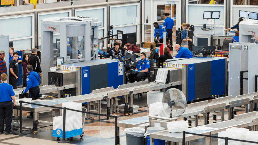busy airport TSA