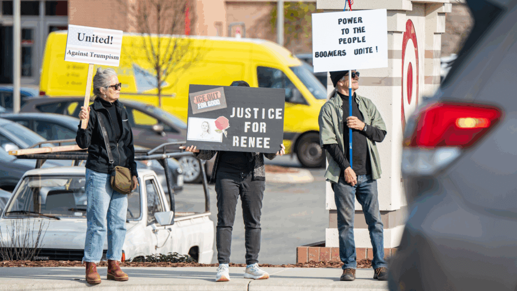 people on a protest