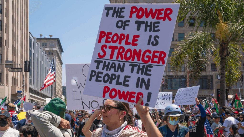 people on a protest