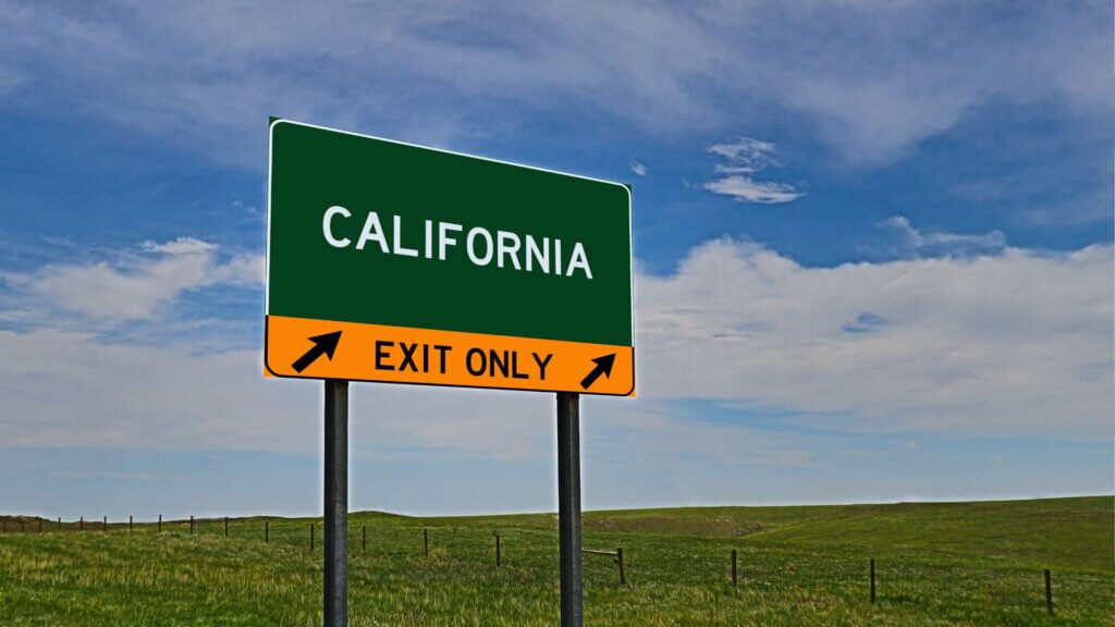 California exit sign
