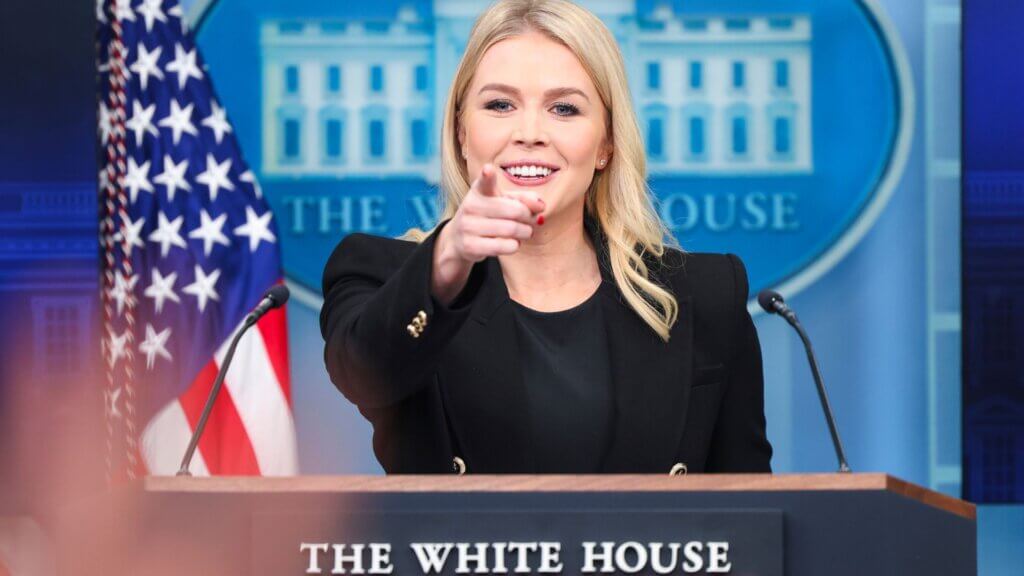 Karoline Leavitt at White House podium