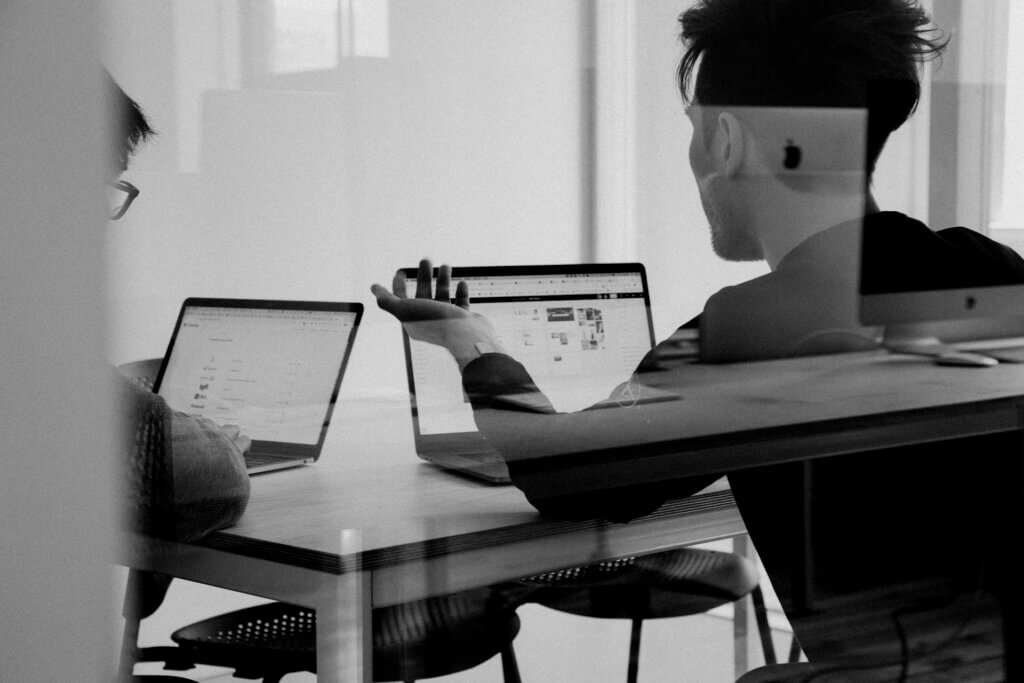 Employees in a meeting