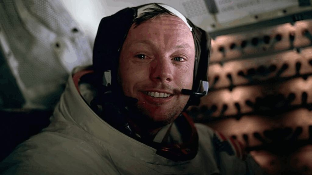 Neil Armstrong inside spacecraft