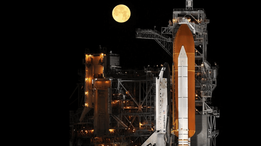 Spacecraft waiting to takeoff