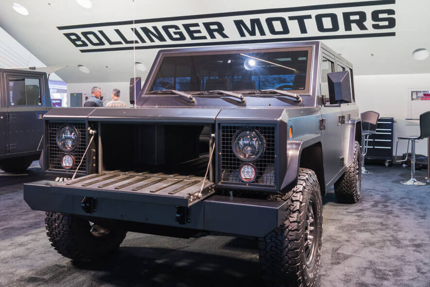Bollinger B2 electric truck on display during Los Angeles car show