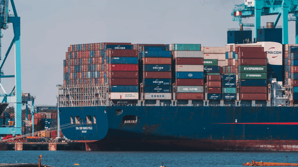 Cargo ship filled with shipments