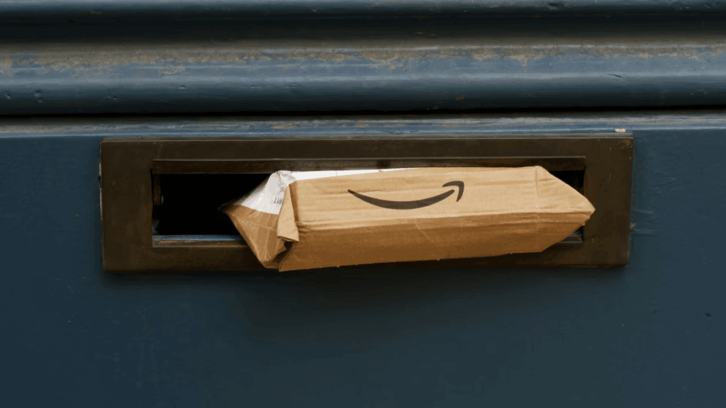 Amazon package on mailbox