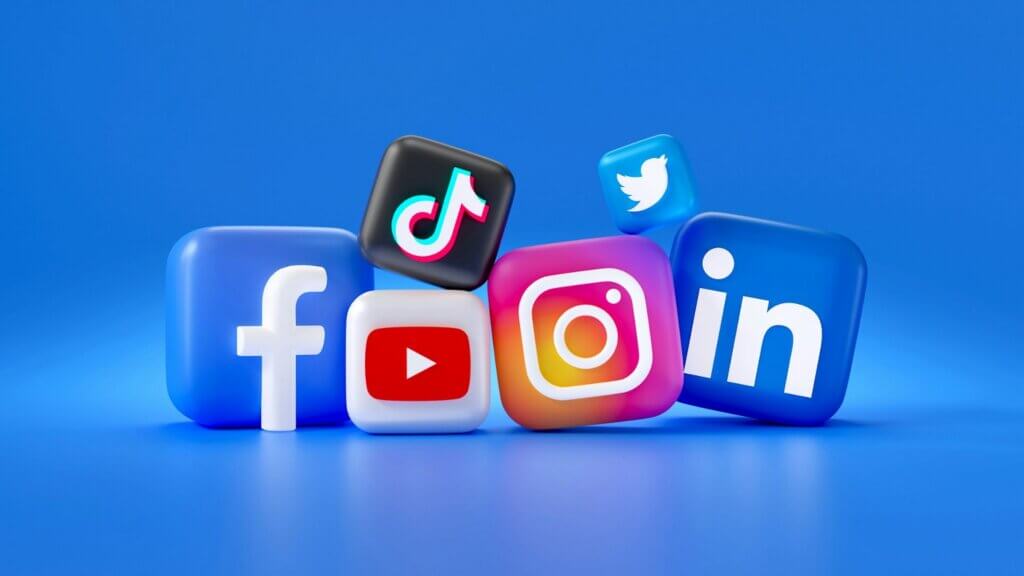 Collection of social media app logos displayed on a smartphone screen