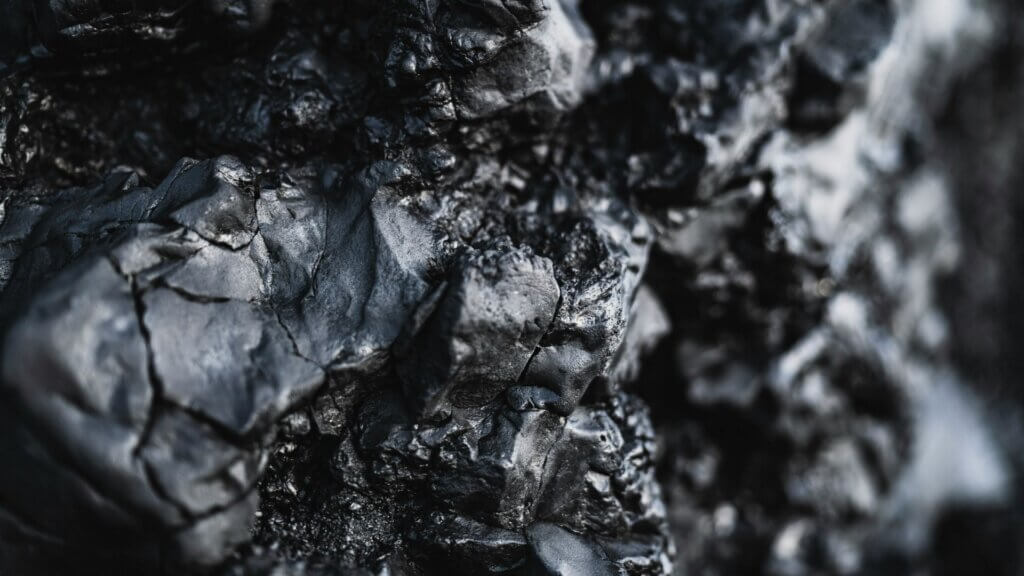 Close-up black and white patterned textile resembling layered bands