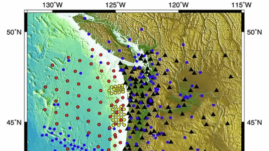 ocean-bottom stations cascadia fault
