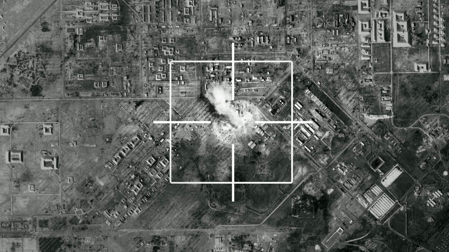 Doomsday Map Shows How Nuclear Blast Would Sweep US Cities Within Minutes Satellite view graphic showing a missile target marker over a city map.
