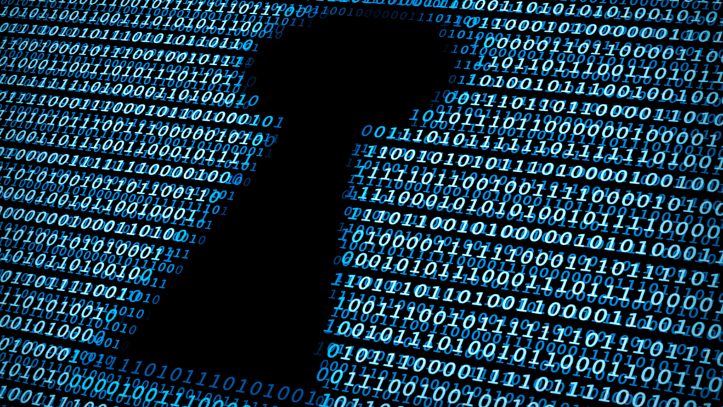 Digital keyhole with binary computer codes in the background.