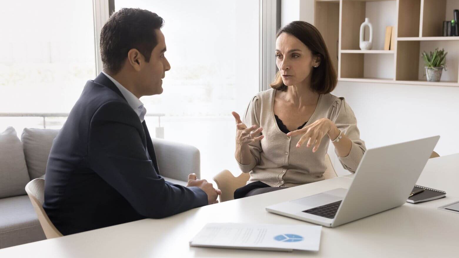 People having a conversation about taxes