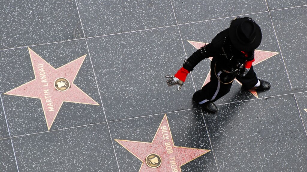 Michael jackson hollywood walk of fame view from above.