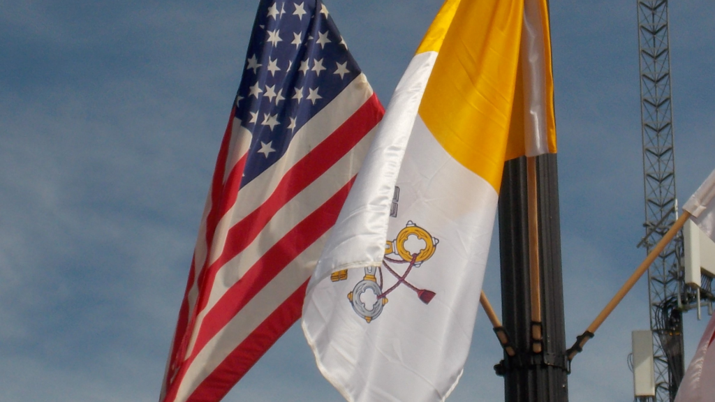The United States flag, the Vatican City flag