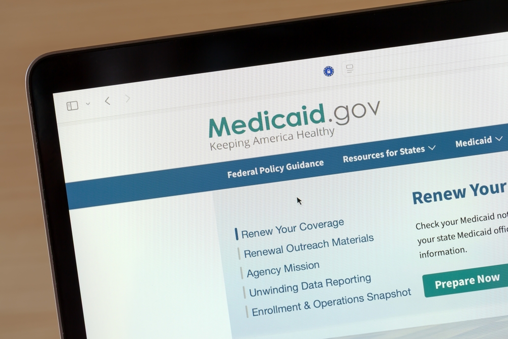 Medicaid.gov website displayed on a computer screen.