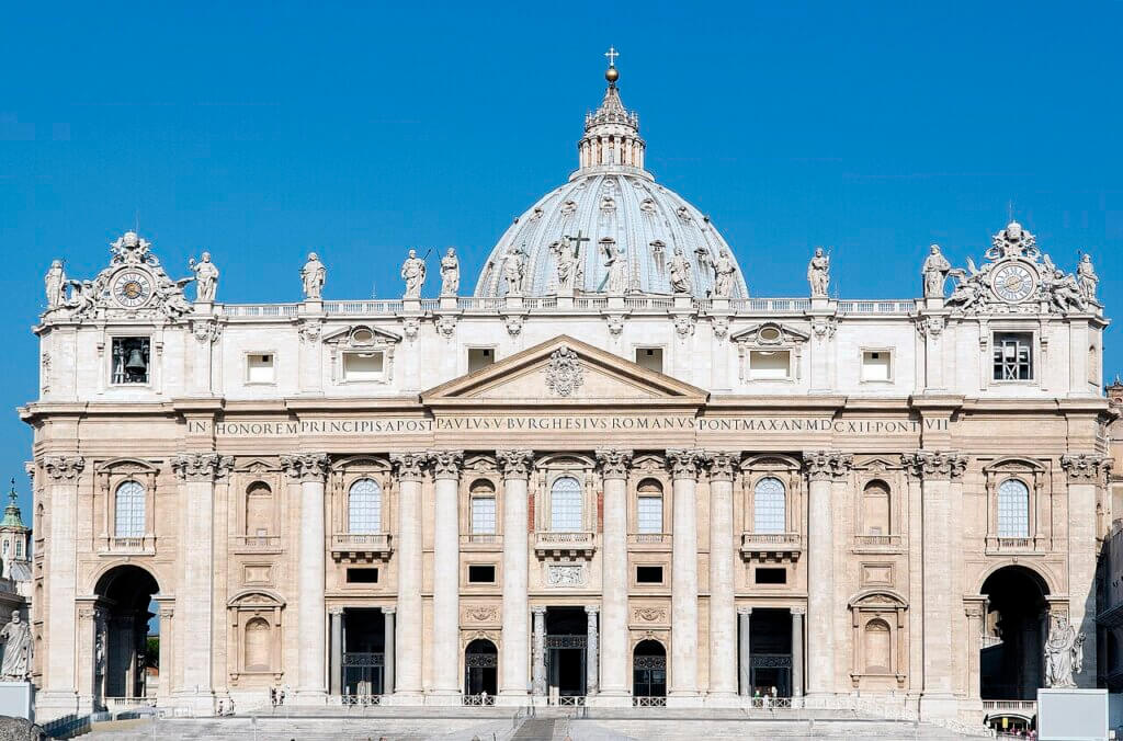 Facade of the Saint Peter's Basilica, Vatican City.