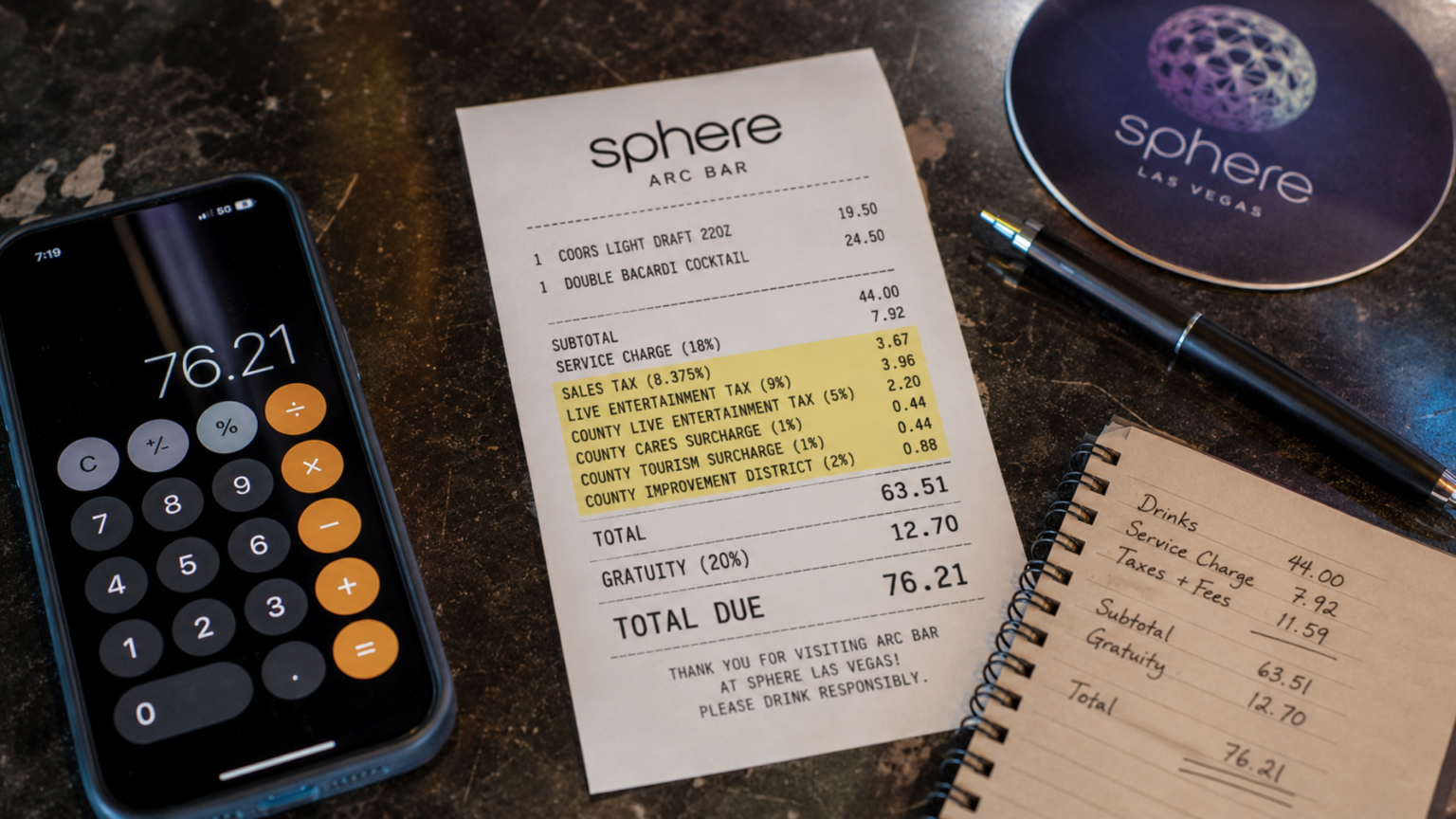 Tourist Reveals Eye-Watering Cost of Two Drinks at Las Vegas Sphere