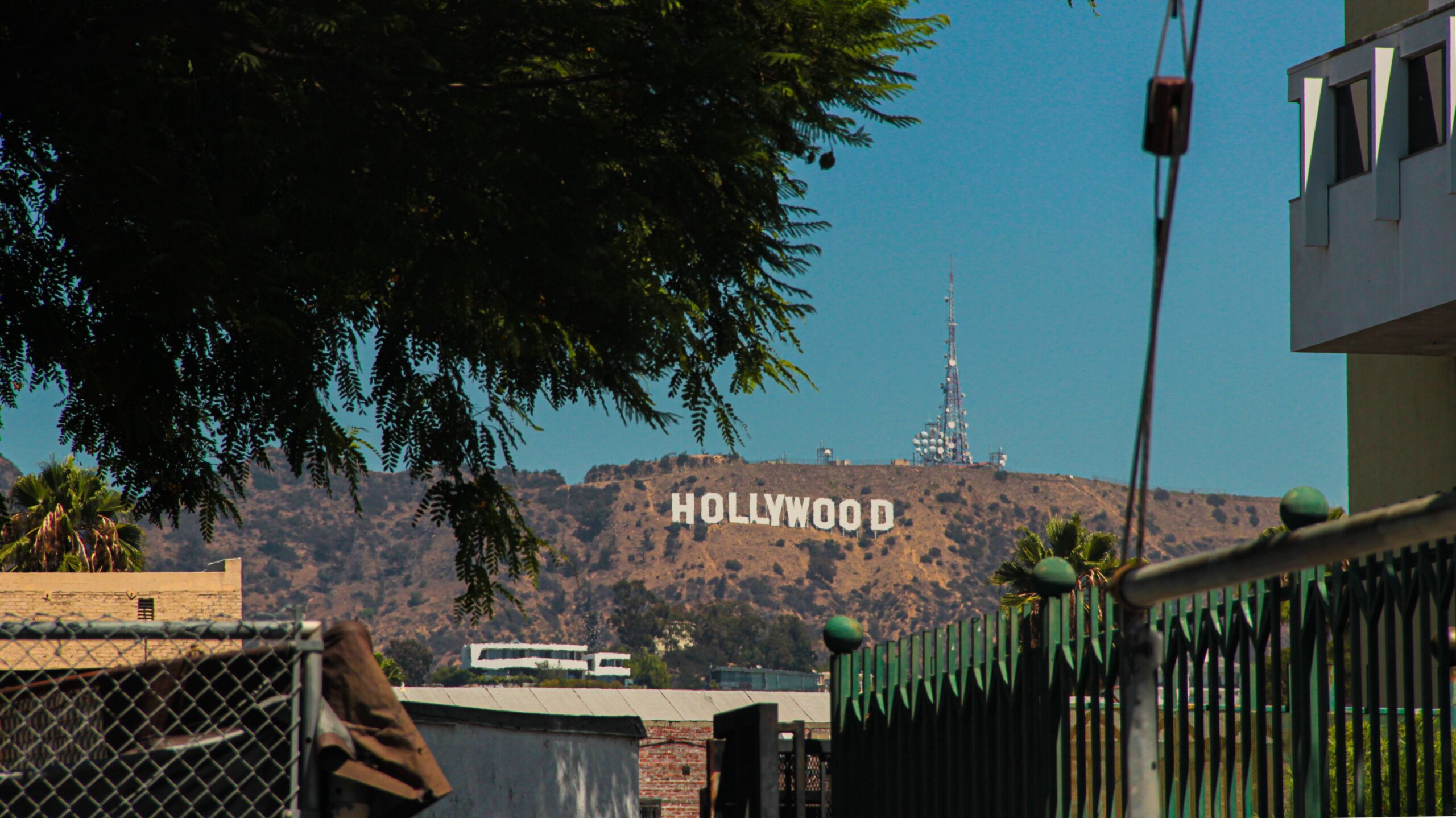 Hollywood sign overlooking Los Angeles.