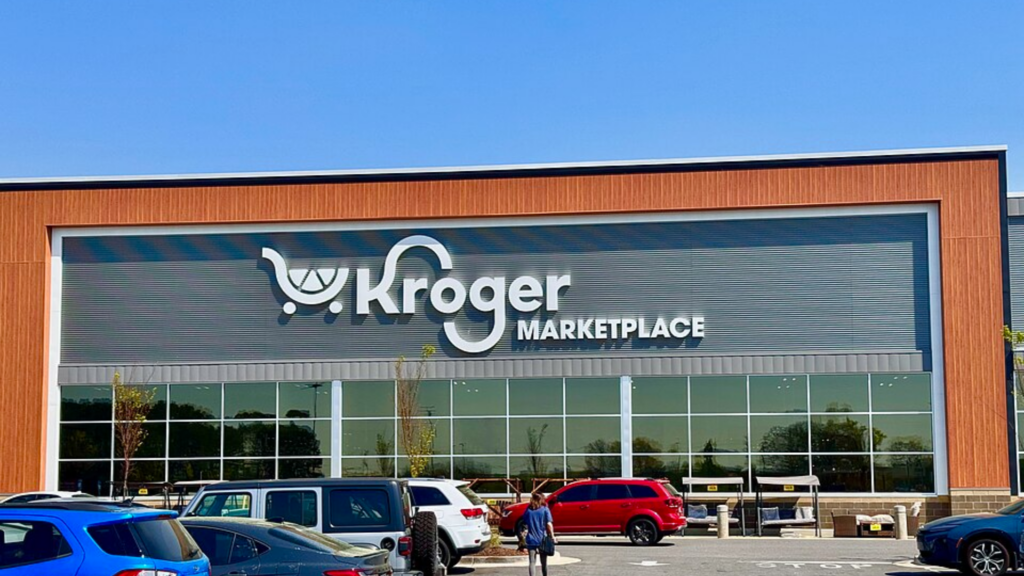 The exterior of a Kroger Marketplace store.