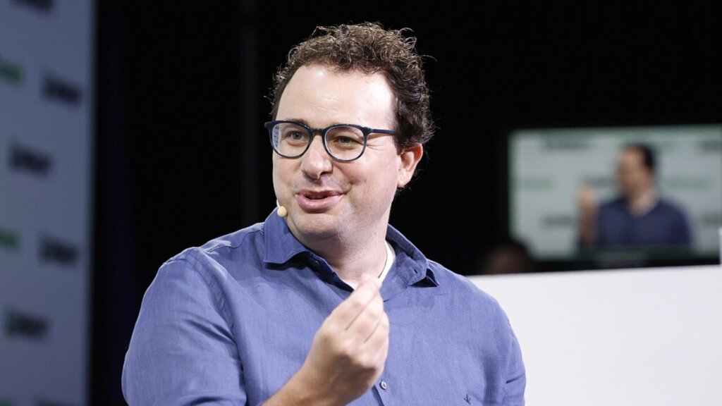Anthropic CEO and co-founder Dario Amodei gestures while speaking onstage during a technology event. Anthropic confirms Amodei is its CEO and co-founder.