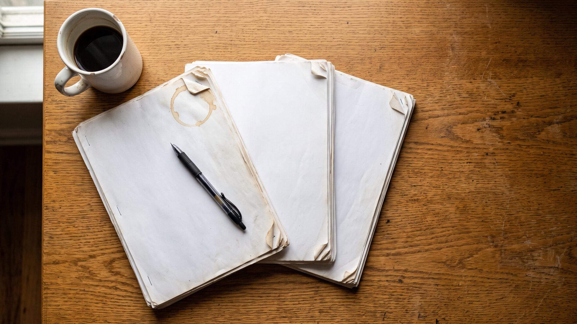 A desk with printed journal pages and a pen mid-annotation, standing for the evidence grading Alexiades describes in slide 6.