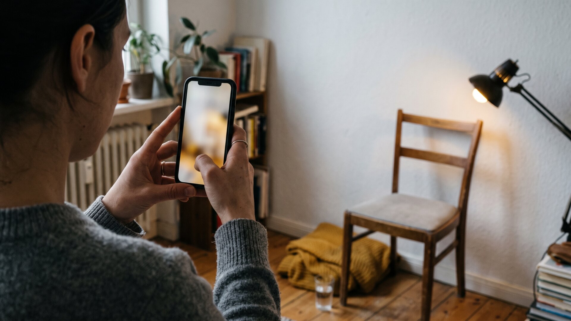 A phone held vertically filming a small staged scene, the mechanics of the parody skit that reached a million views.